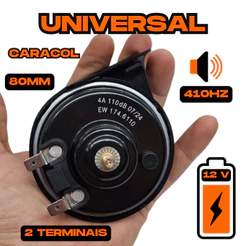 Buzina Automotiva Som Forte 12v Caracol Universal Carro Moto 2 Terminais Eletricway Potente 110db