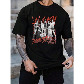 Camiseta estampada unissex Casual de manga curta com letras vermelhas grossas e retrato especializado