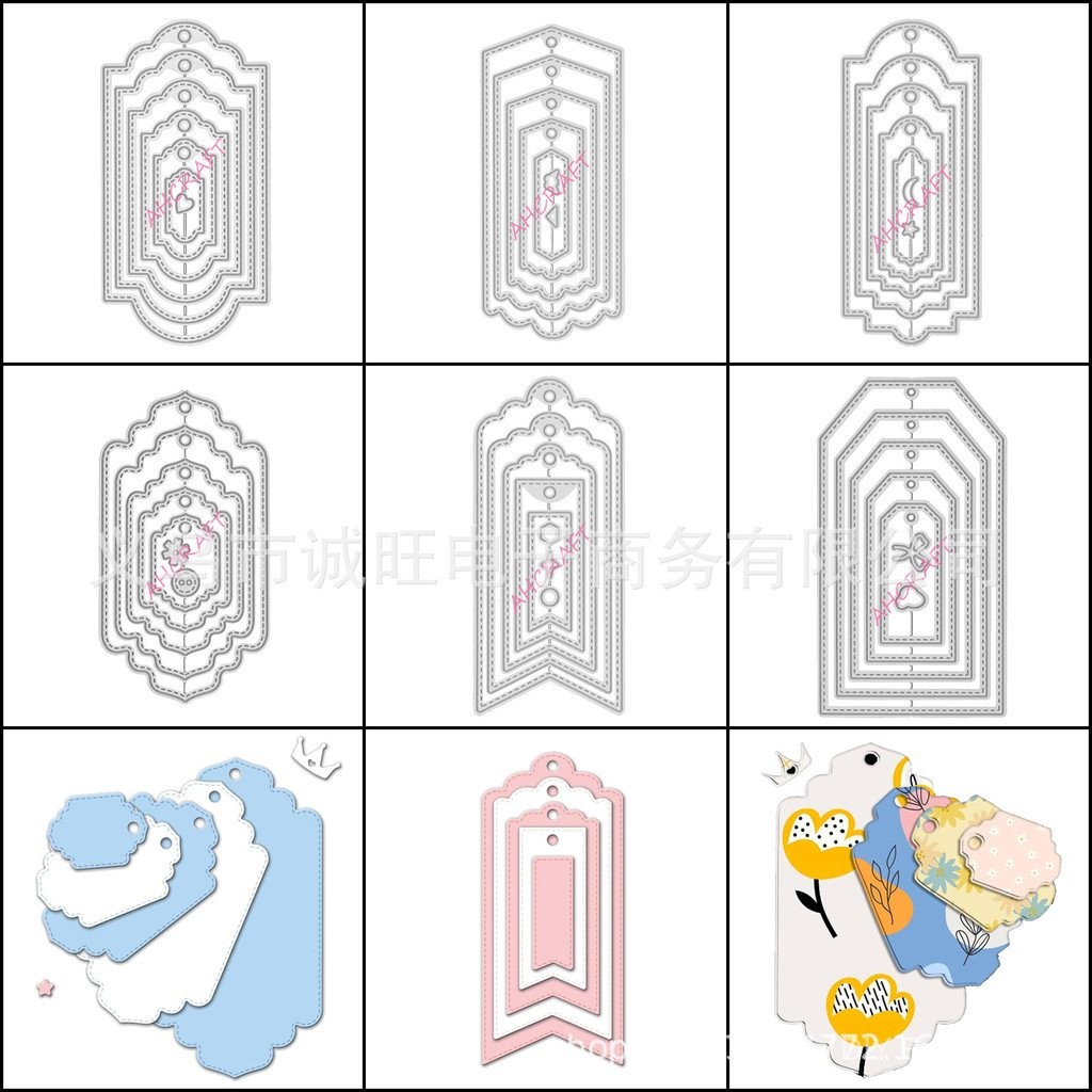 6 Estilos de Moldes de Corte de Aço Carbono para Scrapbook, Moldes de Corte de Metal, Estênceis de Gravação e Decoração