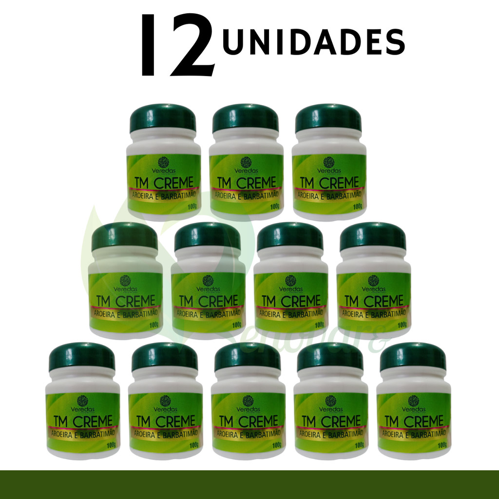 12x TM Creme Tira Mancha / Seca espinhas Hidratante com Aroeira e Barbatimão