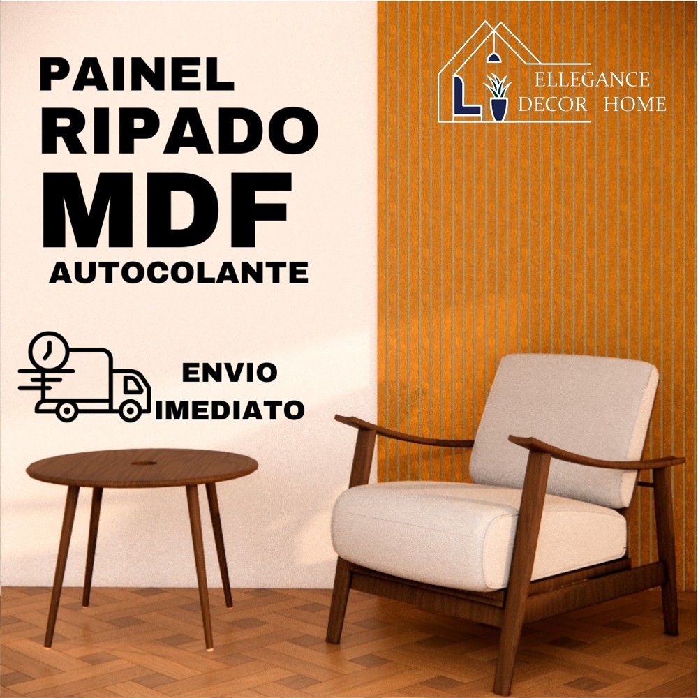 Kit 100 Painel Ripado 45x11cm Autocolante Decoração Parede MDF Alta Qualidade - Entrega Rápida