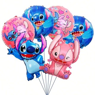 Kit 6 Balões Metalizado Lilo Stitch e Angel Balão Festa Decoração Enfeite Azul e Rosa em Oferta na Shopee