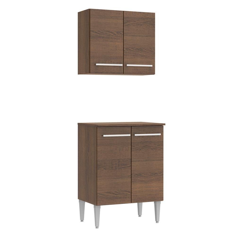 Kit com Armário Aéreo e Balcão 64cm Emilly Madesa - Home & Living