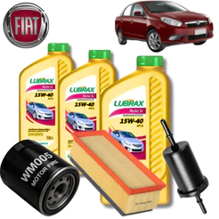 KIT TROCA DE ÓLEO 15W40 LUBRAX + FILTROS (GRAND SIENA 1.4 8V 2012 > 2014)