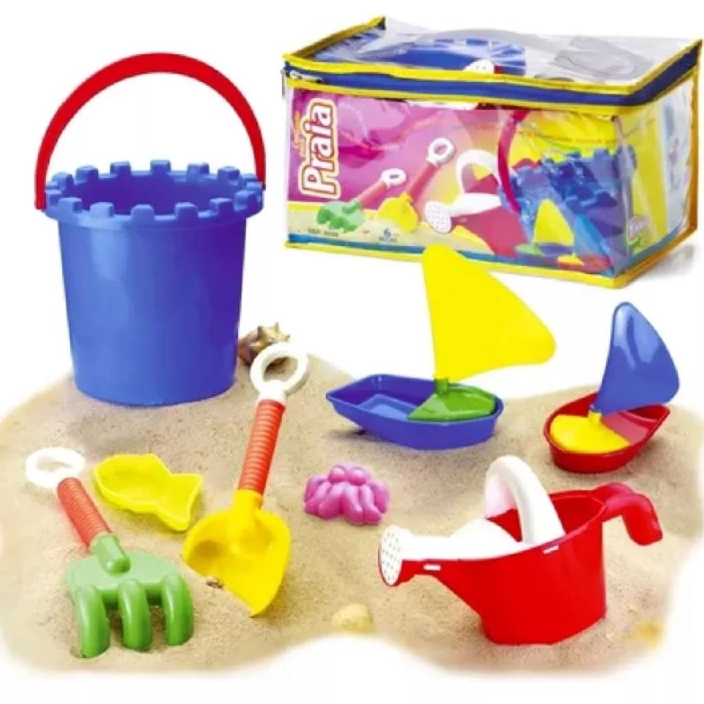 Jogo de Brinquedos de Praia para Crianças com Pá Grande, Balde e Ferramenta de Escavação