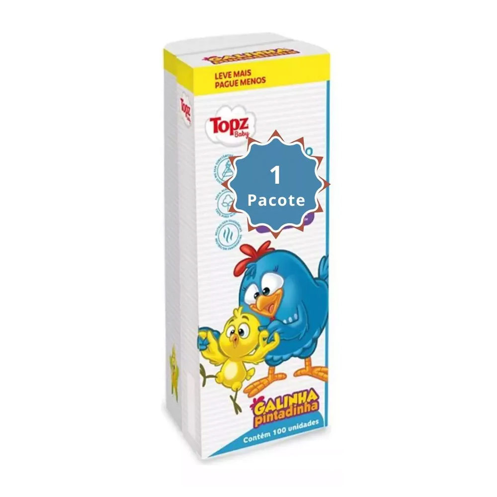 Algodão Quadrado 100 Un Galinha Pintadinha em Oferta na Shopee