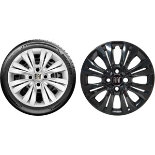 Jogo 4 Calotas Fiat Argo Esportiva Preta ou Prata Aro 14 ou Aro 15 em Oferta na Shopee