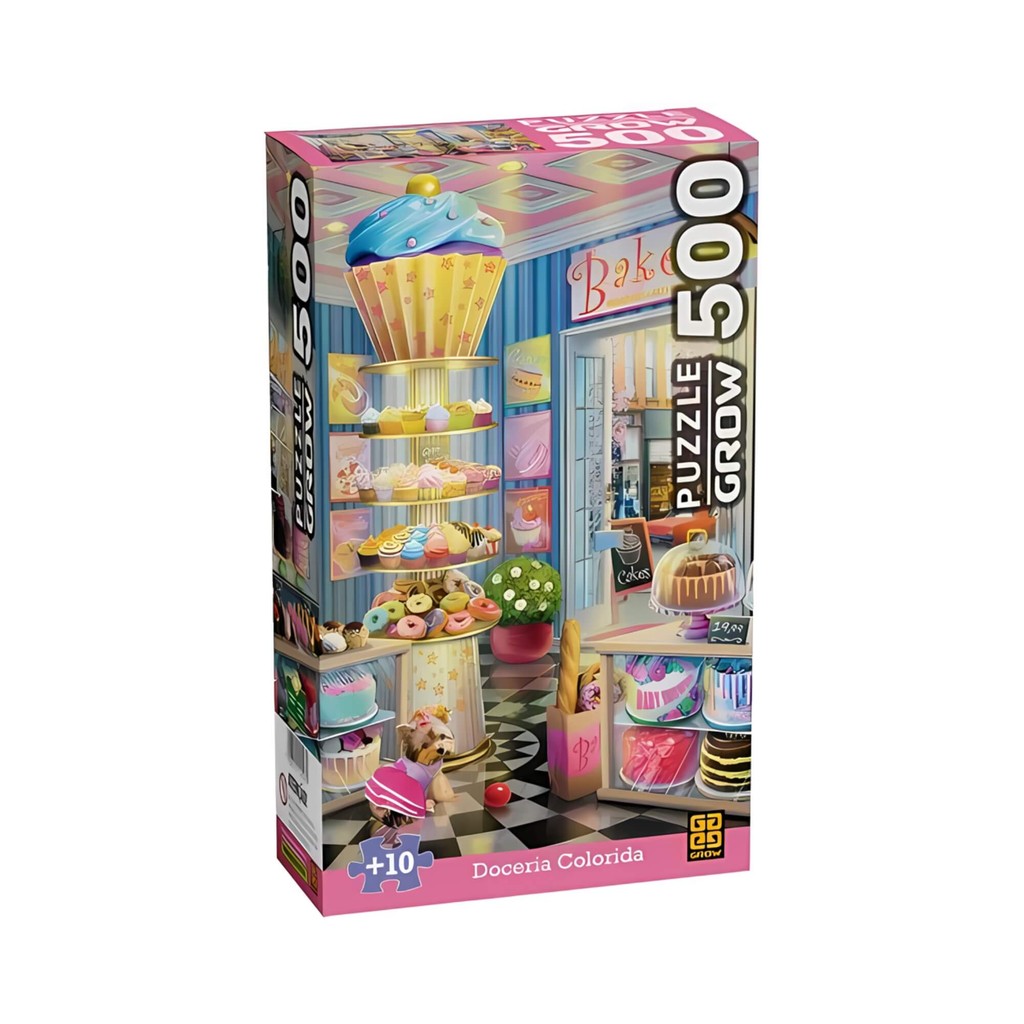 Jogo Quebra-cabeça 500 peças Doceria Colorida Grow - 04593 em Oferta na Shopee