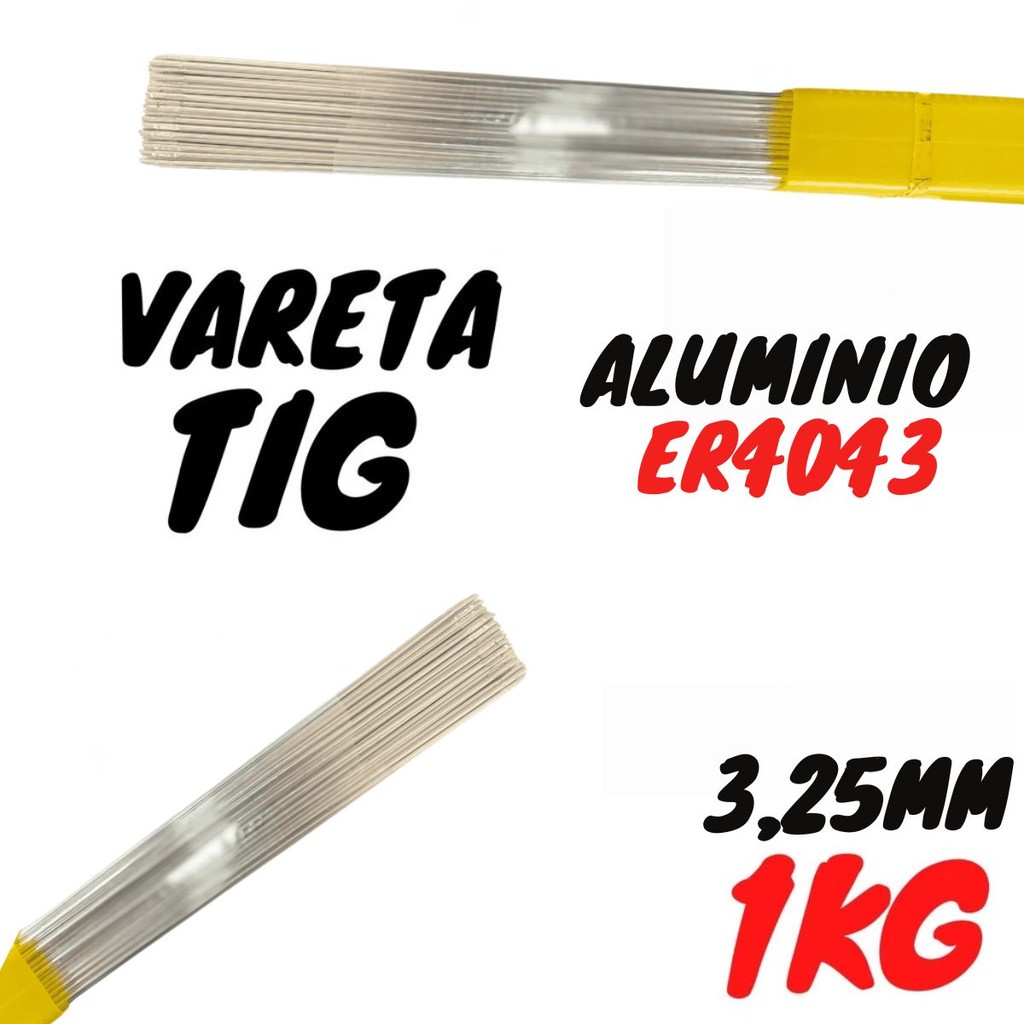 1kg Vareta Tig Aluminio 4043 (3,25mm) 1/8'' - Soldaforte