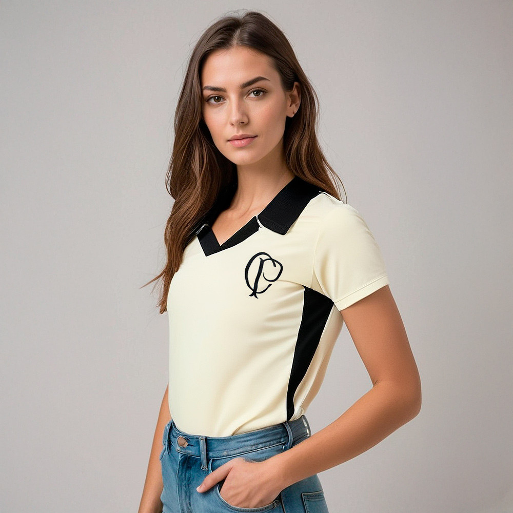 Camisa Polo Corinthians CP Retrô Torcedora Feminina Oficial em Oferta na Shopee