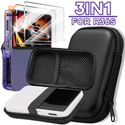 Estojo 3 Em 1 + Vidro Para Console De Jogos R36S-Bolsa De Armazenamento Transporte De Viagem E Protetores De Tela Filme