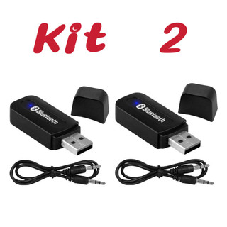 Kit 2 Receptor Bluetooth P2 para Áudio USB de Carro (3,5mm)