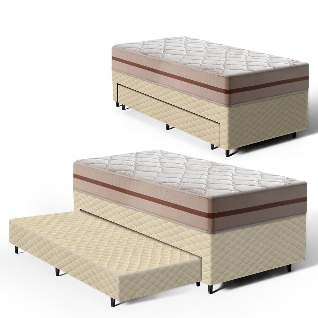 Cama Box com Colchão de Classic Molas Pocket + Auxiliar de Espuma Unique Solteiro 88cm — imagem 2 de 2