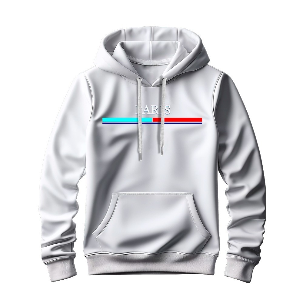Moletom PARIS 3D Blusa de Frio Paris Preta Casaco Paris Estiloso Jogador Inverno Europeu Moda Atual