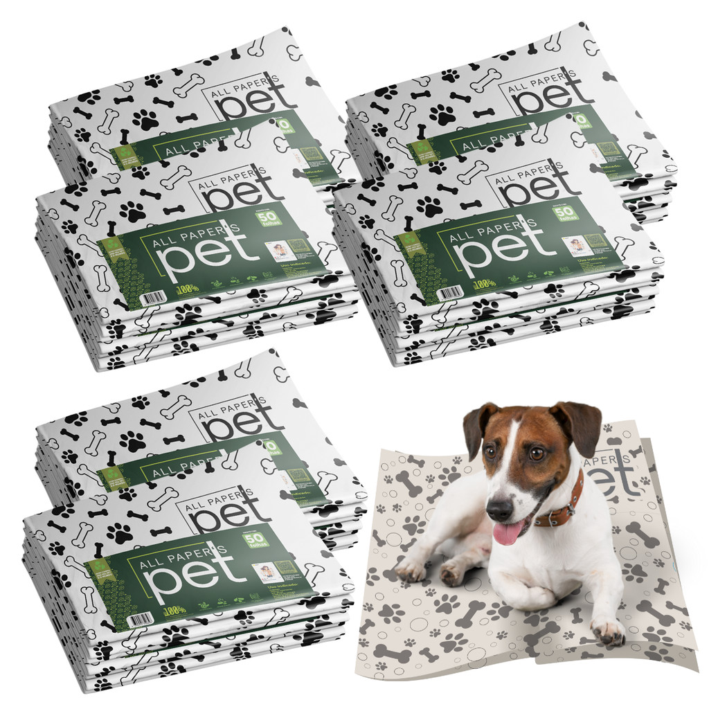 Kit Jornal Pet Higiênico 300 Folhas Biodegradável Atóxico Não Mancha em Oferta na Shopee