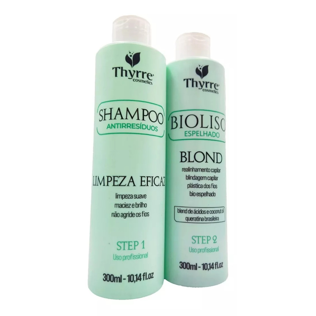 Kit progressiva bioliso espelhado blond thyrre cosmetics 2x300ml