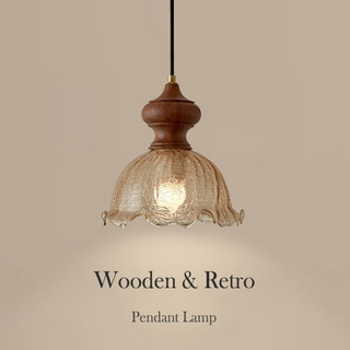 Lustre Sala Jantar Vidro Rachado Com Gelo Pendente Luminaria Teto Nogueira Lampu Gantung Dekorasi Mesa De Jantar, Quarto