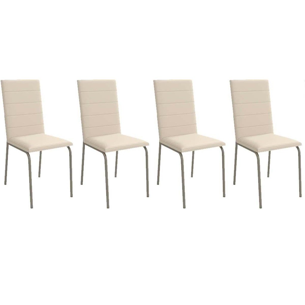 Cadeira de Cozinha Amsterdã C091 Kit 4 Un Niquel/Nude 16 - Kappesberg em Oferta na Shopee