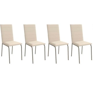 Cadeira de Cozinha Amsterdã C091 Kit 4 Un Niquel/Nude 16 - Kappesberg em Oferta na Shopee