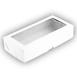 50 Caixas 12 Doces com Visor S12 (9cm x 19cm x 4cm) Branca - Assk