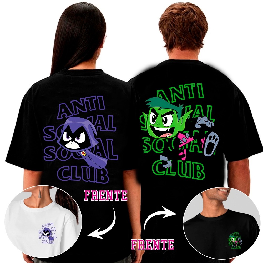 KIT DE CAMISETA CAMISA DE CASAL 100% ALGODÃO PRODUTO DE ALTA QUALIDADE ESTAMPA JOVENS TITÃS