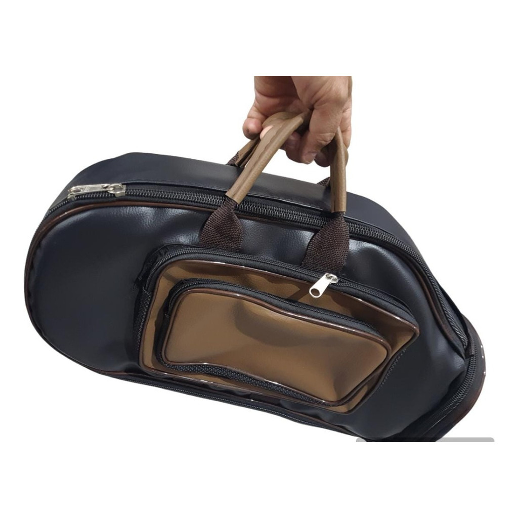 Semi Case Bag Flugelhorn  Luxo Couro Sinte Pelúcia