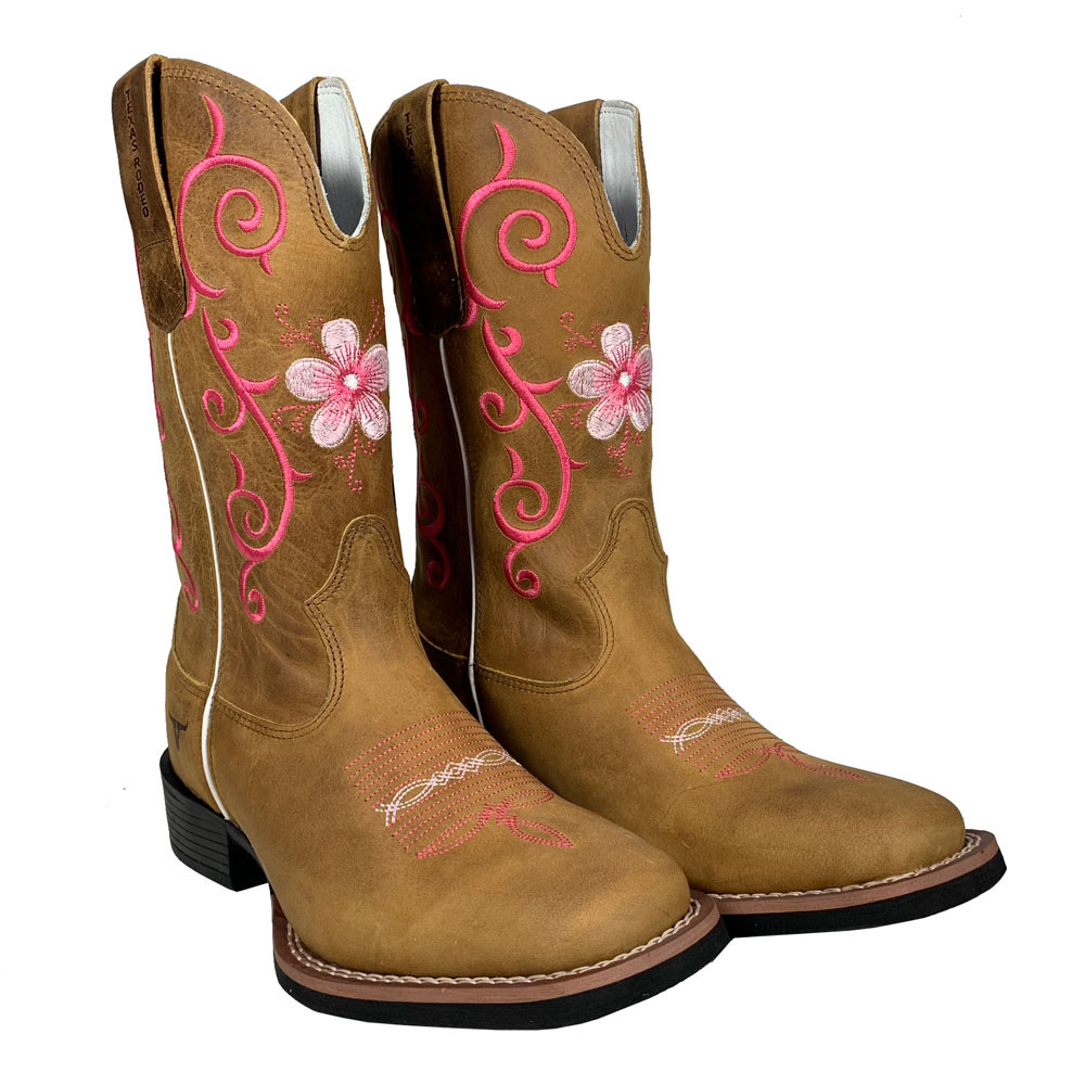 Bota Feminina Country Texana Bordada Texas Rodeo