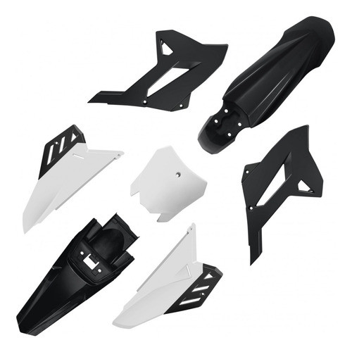Kit Plástico Roupa Moto Crf230 2025 Biker My25 Crf 230 Full Preto e Branco