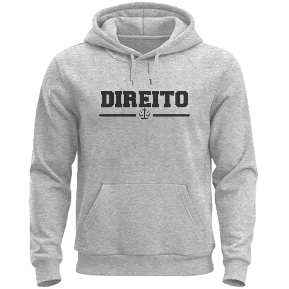 Moletom Curso Direito Blusa de Frio Curso Direito Canguru Flanelado Com Toca Casaco Algodão Unissex