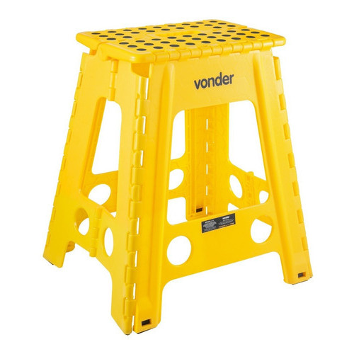 Banqueta Plástica Dobrável Amarela 45 cm VONDER em Oferta na Shopee