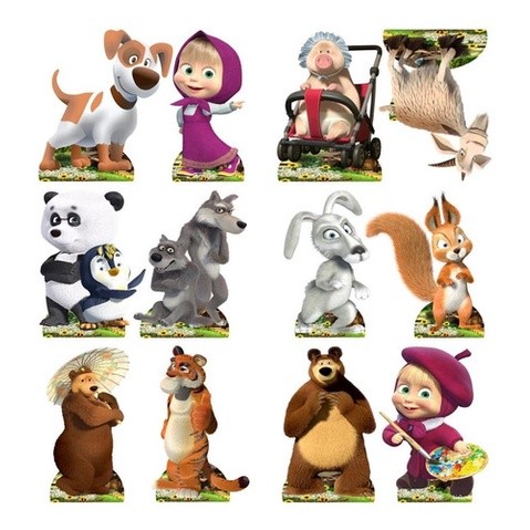Masha E Amigos - 10 Displays De Festa De 20cm Totens em Oferta na Shopee