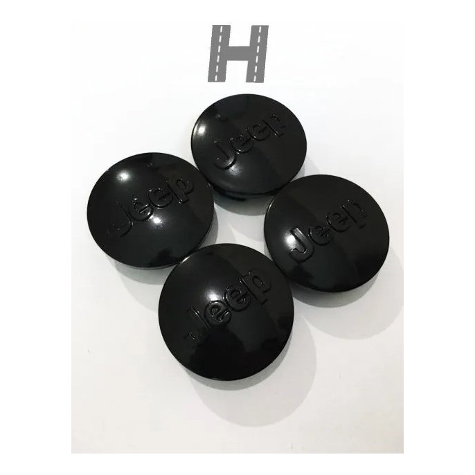 Kit Calota Meio Tampa Roda Jeep Renegade E Compass Preto