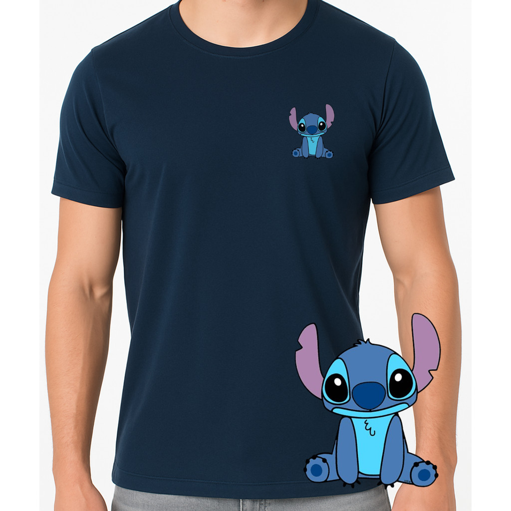 Camisa T-shirt Estampada Lilo e Stitch Unissex 100% Algodão Feminina Masculina Personagem Filme Divertido