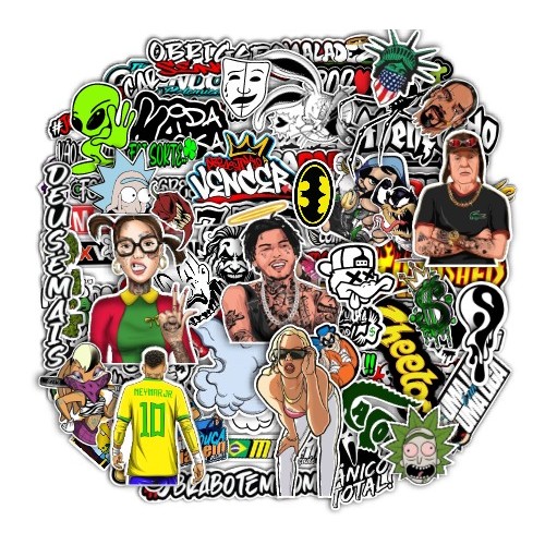 Kit 78 Adesivo Para Moto Bike Bolsa Capacete Carro Alta Resolução Du Adesivos Mega Cartela em Oferta na Shopee