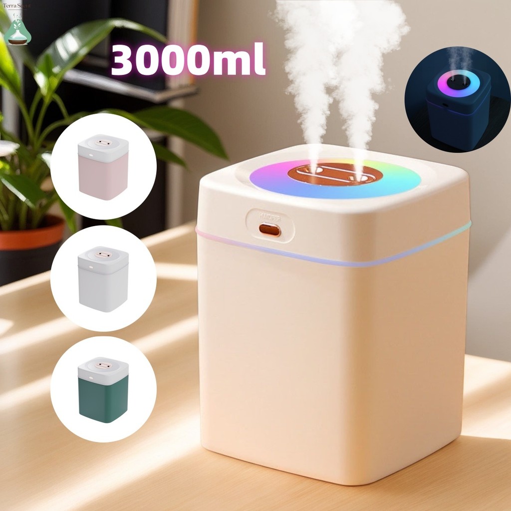 Umidificador Grande 3 Litros Com Saída Dupla Luzes LED