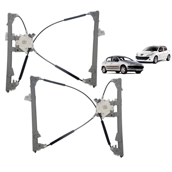 Maquina Vidro Eletrico Peugeot 206 207 4 Portas Dianteira 2006 á 2010 Mabuchi 8 Dentes Não Serve Para Motor Original