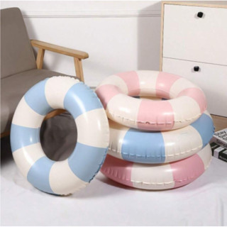 Bóia Inflável Listrada AZUL/ROSA Criança Praia Piscina 70CM/90CM