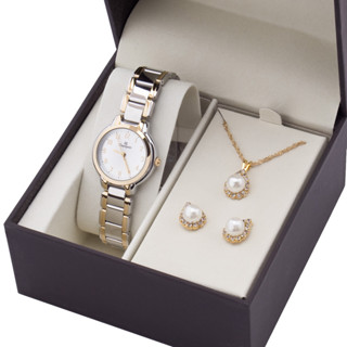 Relógio Feminino Pequeno Champion Prata e Dourado Bicolor CN24959C Kit Colar e Brincos Original em Oferta na Shopee