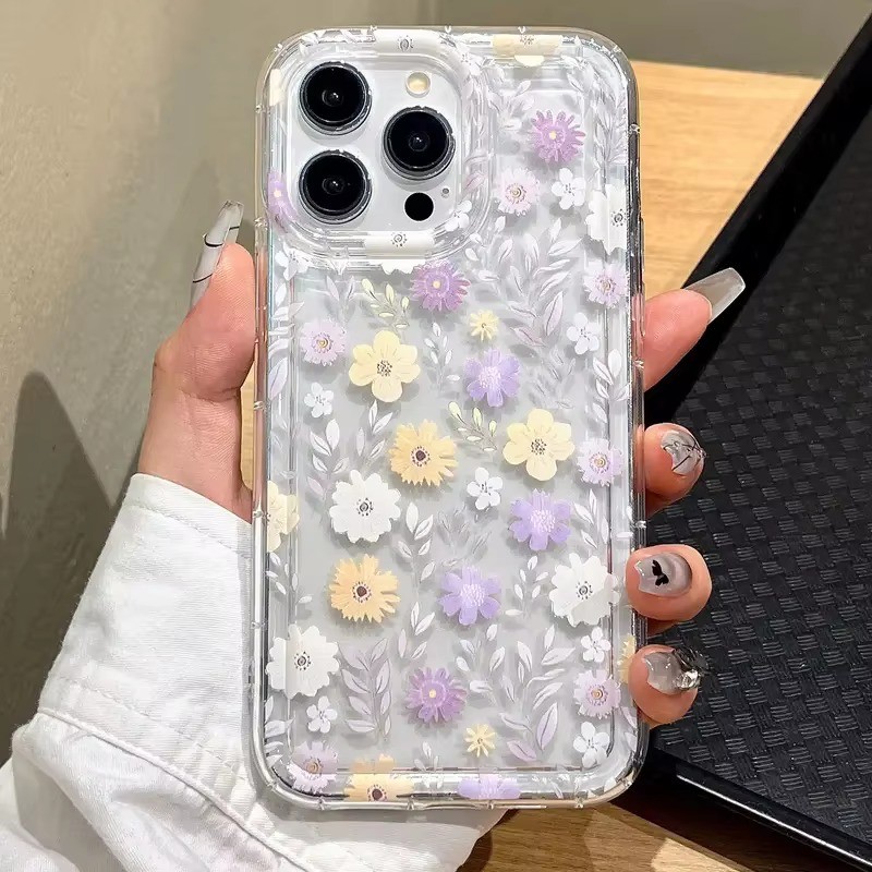 Capa De Telefone Para Samsung A55 A15 A14 A54 A35 A34 A33 A53 A52 5G S24 Ultra S23 FE S22 Plus Flor Bonito Claro Macia