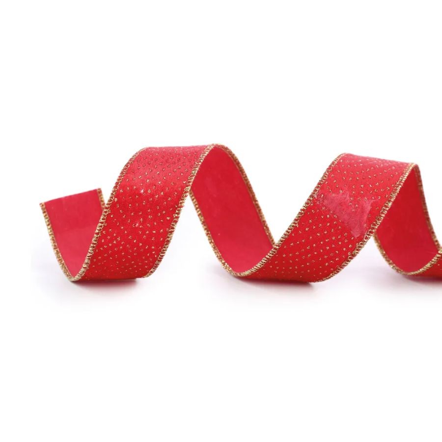 Fita Decorativa Aramada - Vermelho - 3,8x914cm   - 1 unidade - Cromus - Rizzo - Stationery