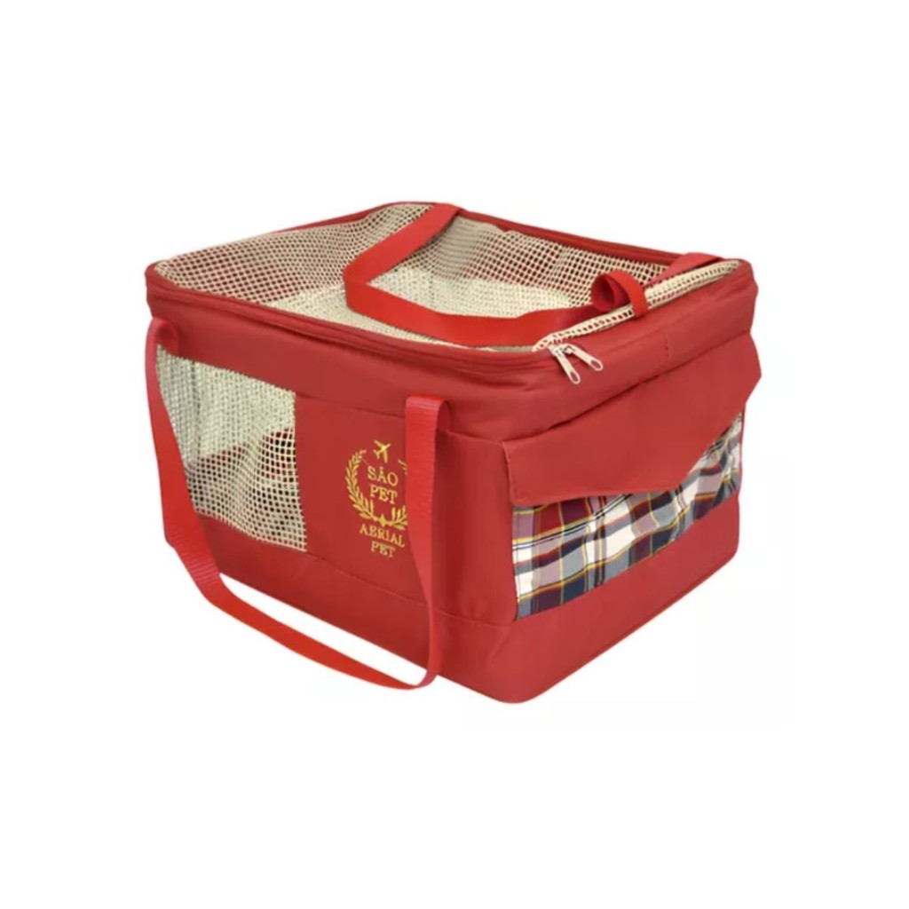 Bolsa Transporte Aéreo Azul São Pet Vermelho 43X31,5X20 CM - Pets