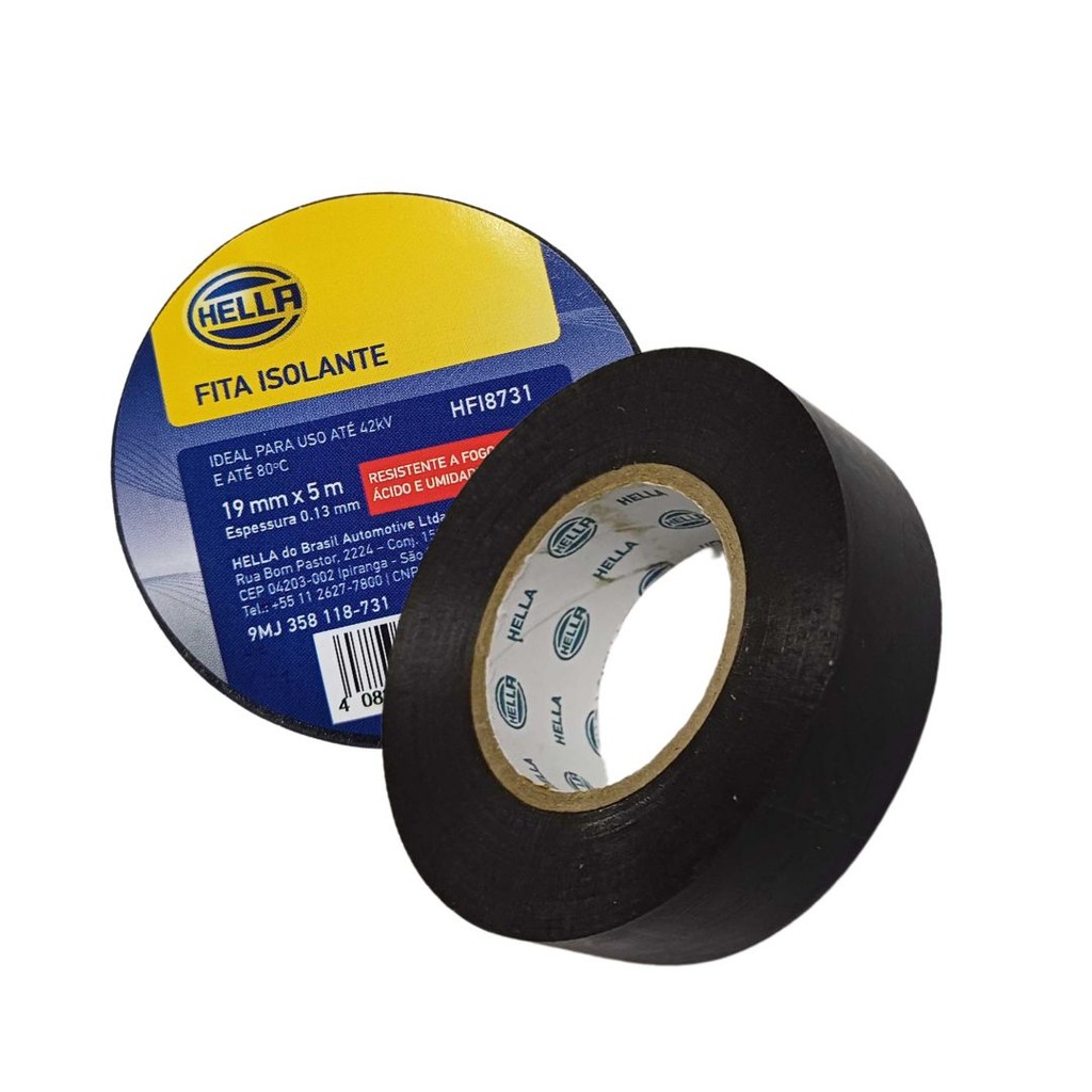 Fita Isolante 19mm 5 Metros Resistente Fogo Graxa Umidade Hella HFI8731 9MJ 358 118-731 - Home & Living