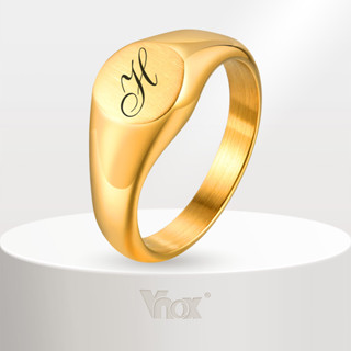 : Anel De Letras Personalizadas Circulares Simples Vnox Para Mulheres Dedo Personalizado De Aço Inoxidável Aniversário D em Oferta na Shopee