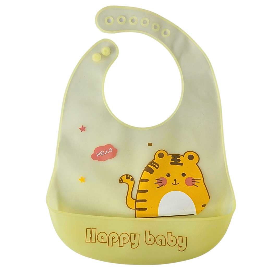 Babador Infantil Tigrinho Impermeável C/ Bolso pega Migalhas - Castela em Oferta na Shopee