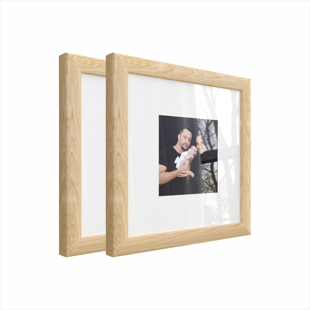 Kit 2 Quadros Decorativos Moldura Fotográfica 23x23cm Moldura Amadeirado Com Paspatur Porta Retrato em Oferta na Shopee