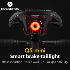 ROCKBROS Luz Traseira Da Bicicleta Recarregável À Prova Dwaterproof Água Inteligente Sensor De Freio Automático Q5Mini L