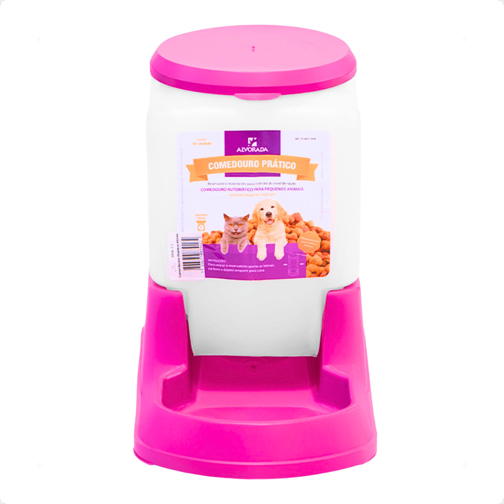 Comedouro Automatico Cachorro Gato Prático 3 litros - Alvorada Rosa em Oferta na Shopee