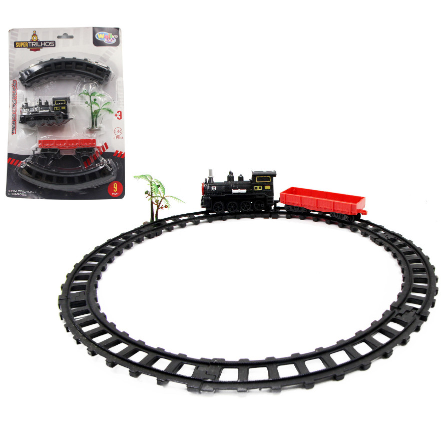 Trenzinho Locomotiva Clássico A Pilha Ferrorama Floresta 17cm
