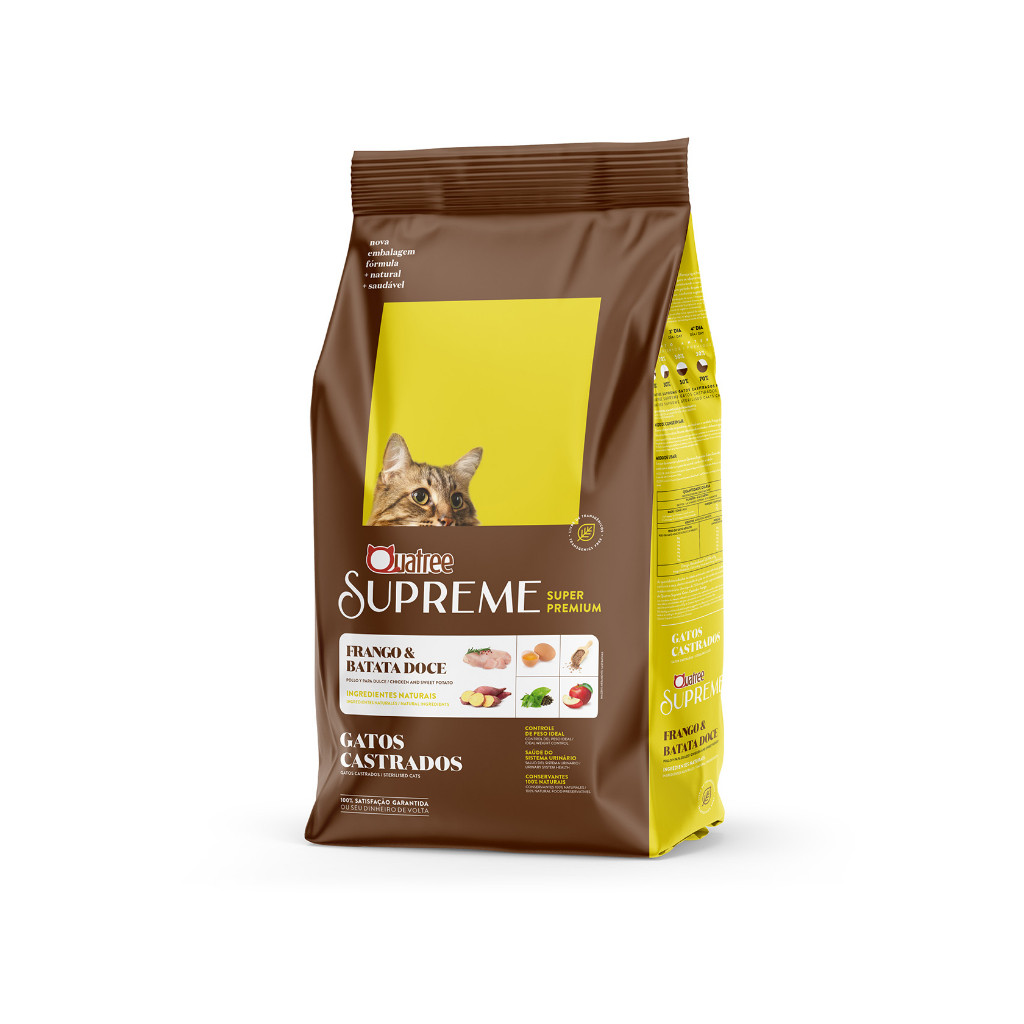 Ração Quatree Supreme Gato Castrado Frango e Batata Doce 10,1 kg