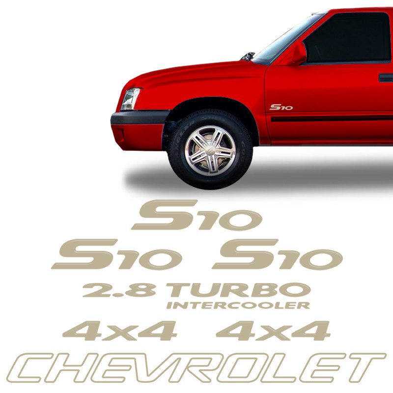 Adesivos S10 2005 2.8 Turbo 4x4 e Faixa Chevrolet Champanhe